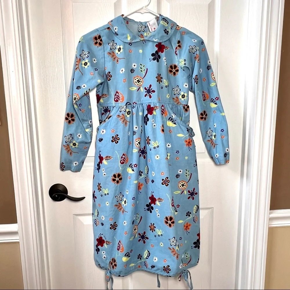 ⭐️ Vintage Hanna Anderson Corduroy Dress Near and Far sz 140 floral print